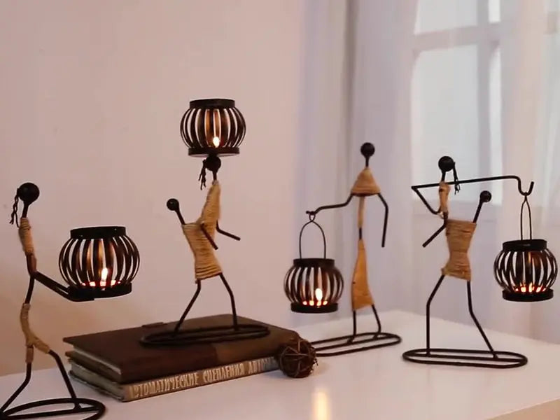 Modern Iron Figurine Candle Holders – For Calm Evenings and Special Occasions