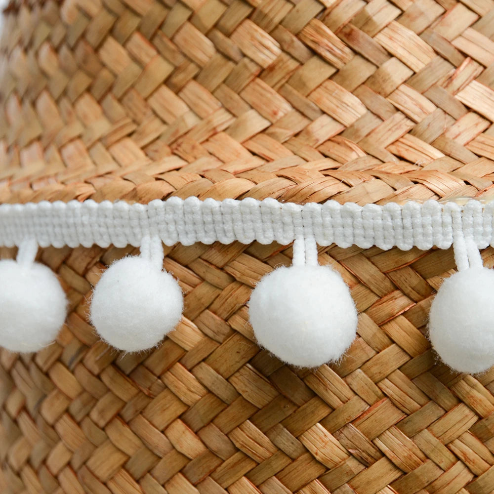 Foldable Seagrass Storage Basket — Natural Boho Charm