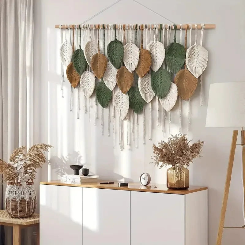 Macrame Leaf Wall Hanging – Boho Texture & Tranquility for Your Home