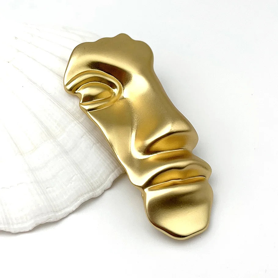 Half Face Statement Brooch – Artful Expression for Every Day