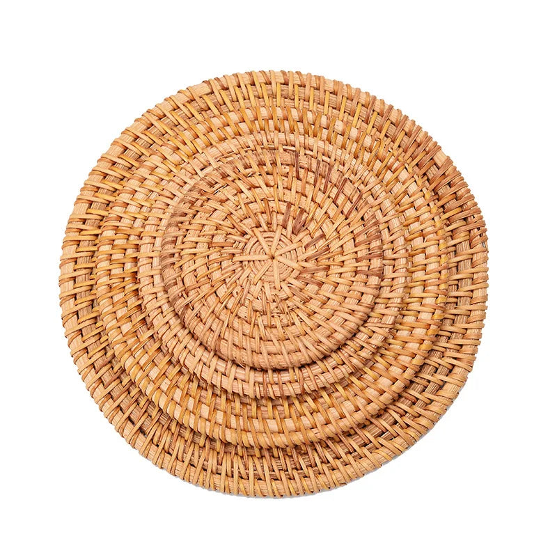 Handmade Natural Rattan Coasters – Warmth & Texture for Your Table