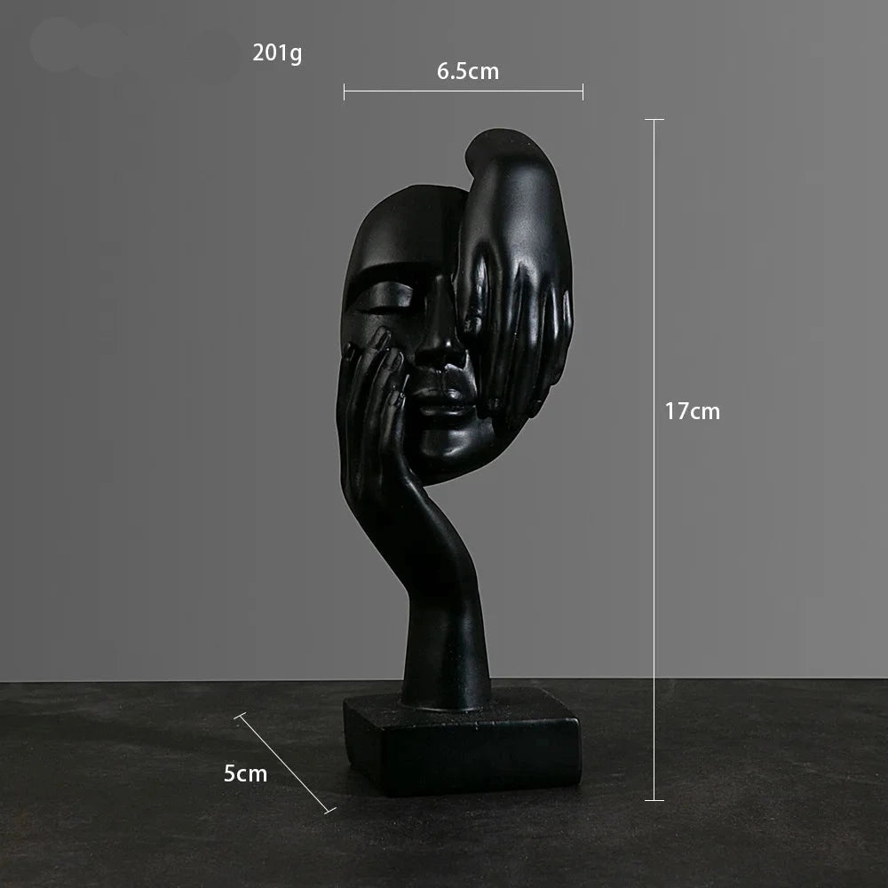 Abstract Resin Face with emotions Statue – Thoughtful Modern Accent for Your Space
