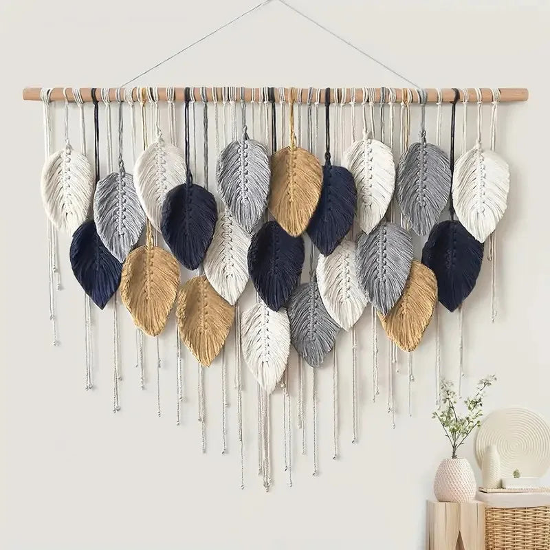 Macrame Leaf Wall Hanging – Boho Texture & Tranquility for Your Home