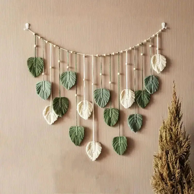 Boho Macrame Leaf Wall Hanging – Handcrafted Serenity for Your Home