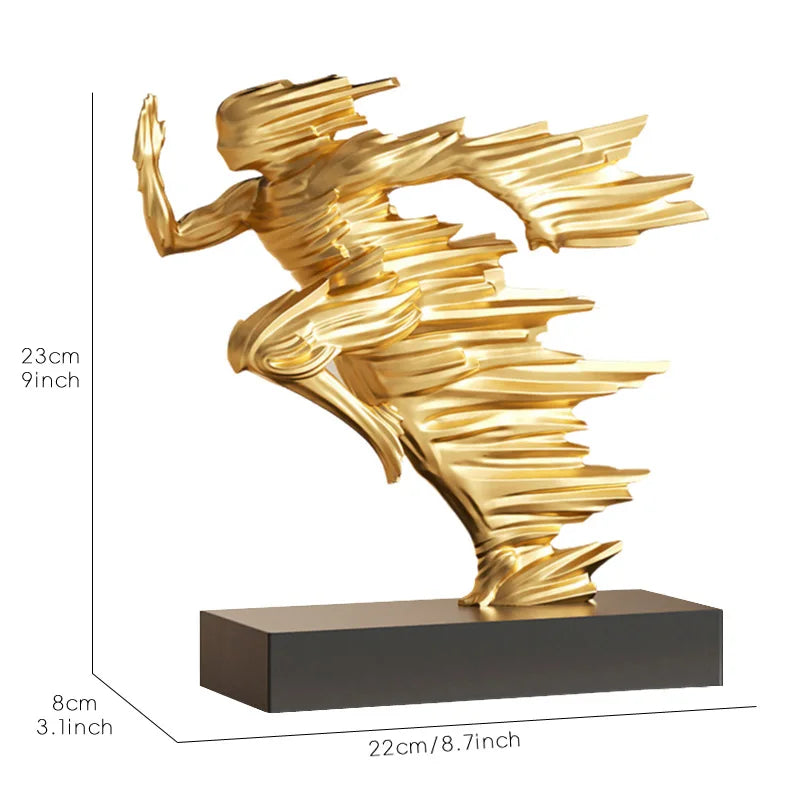 Abstract Resin Running Man Sculpture – Energy in Motion for Modern Spaces