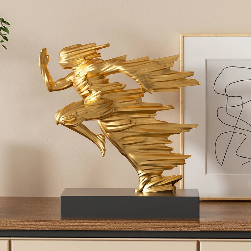 Abstract Resin Running Man Sculpture – Energy in Motion for Modern Spaces