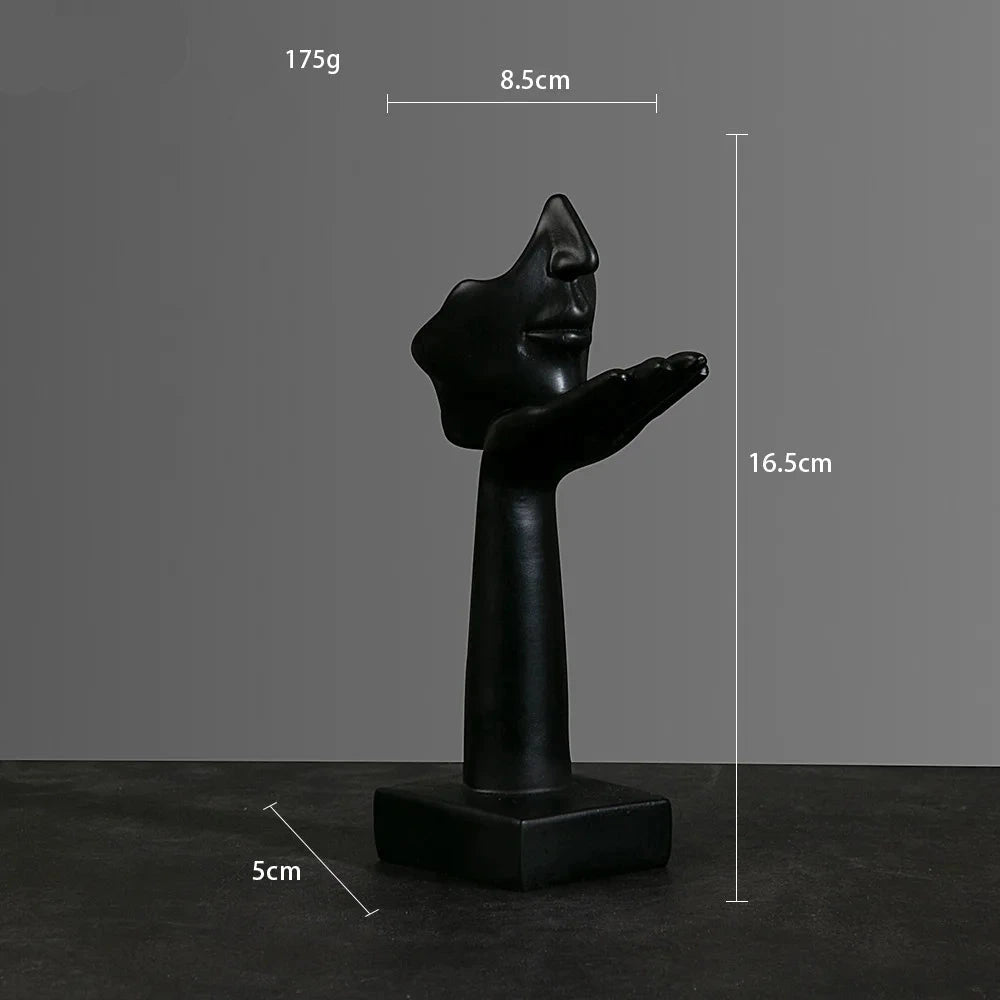 Abstract Resin Face with emotions Statue – Thoughtful Modern Accent for Your Space