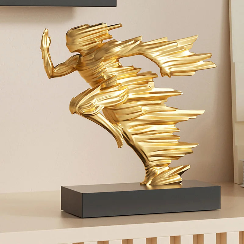 Abstract Resin Running Man Sculpture – Energy in Motion for Modern Spaces