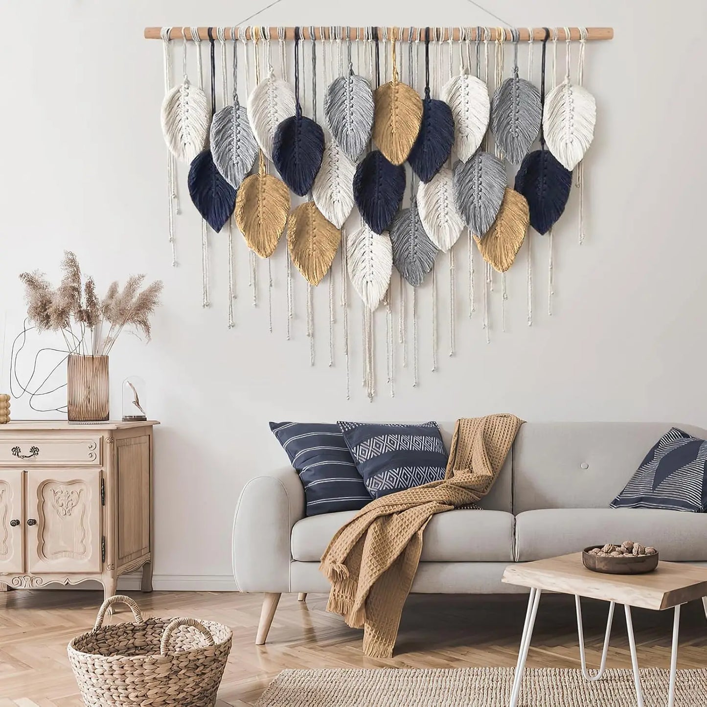 Macrame Leaf Wall Hanging – Boho Texture & Tranquility for Your Home