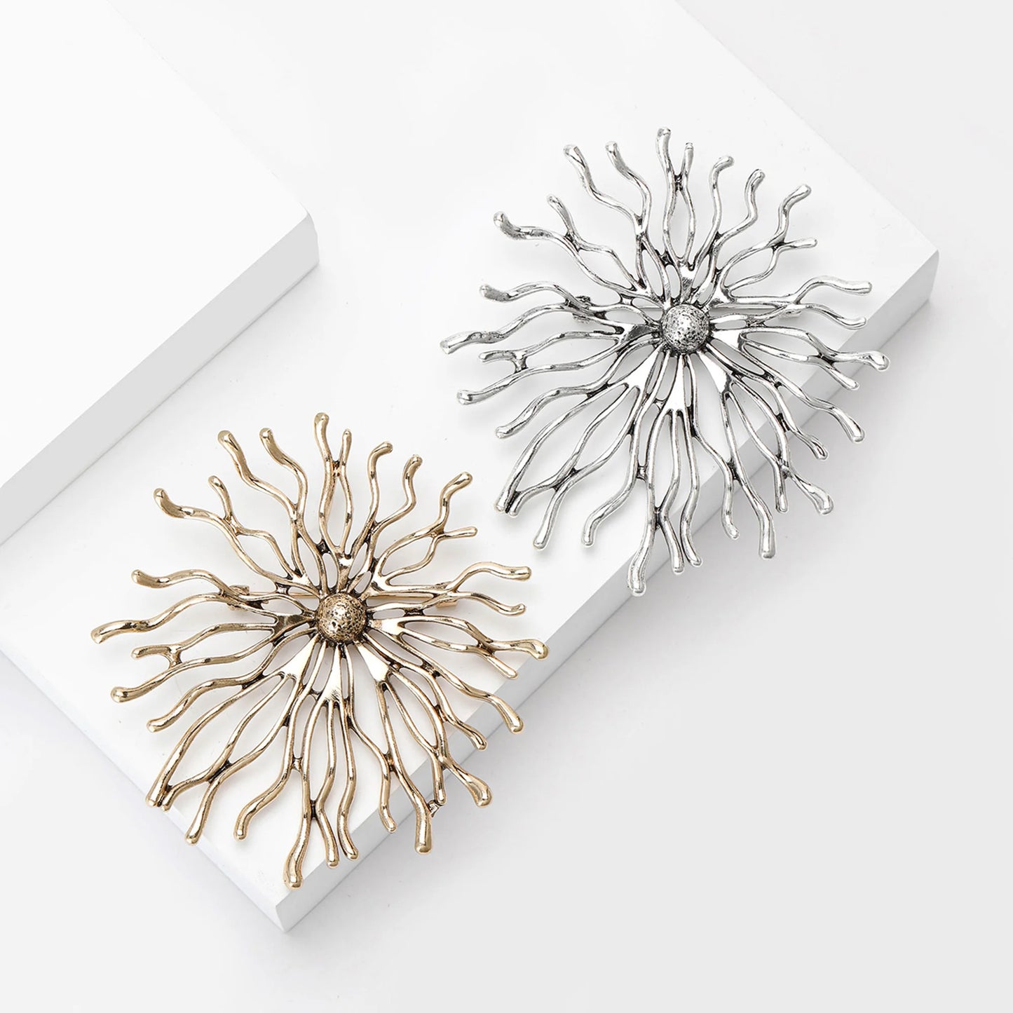 Enamel Abstract Sun Brooch – Radiate Your Style