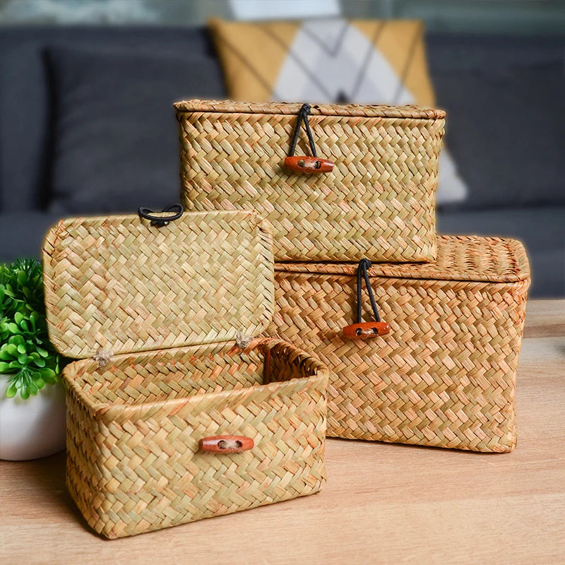 Handwoven Seagrass Storage Box — Natural Harmony for Every Space