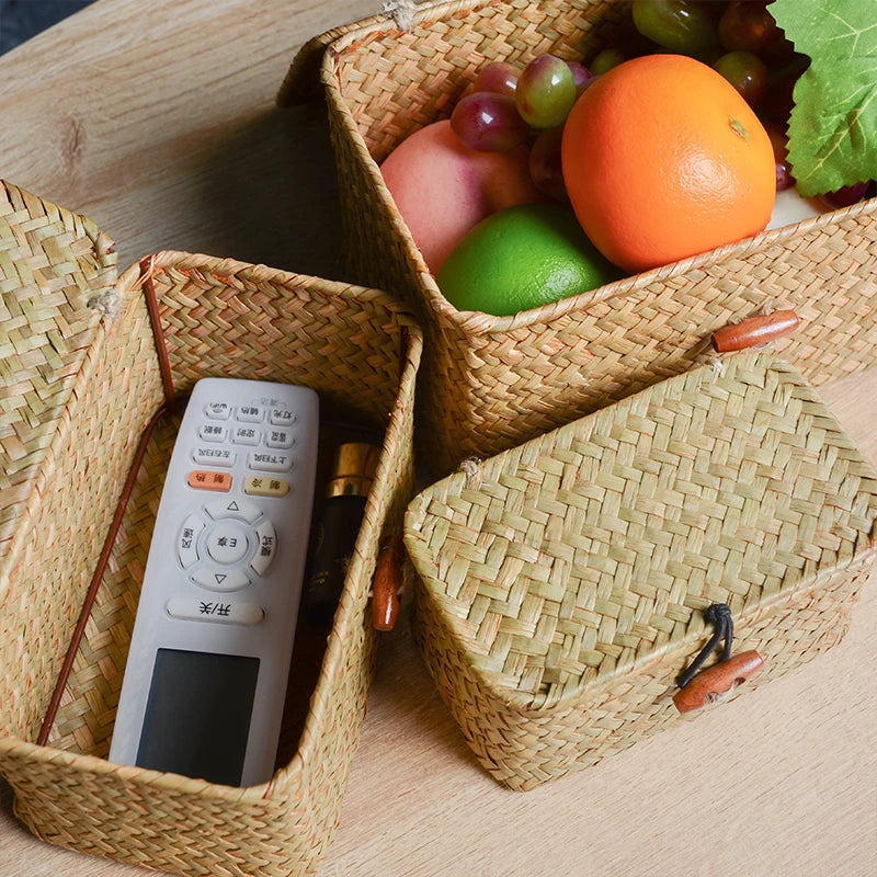 Handwoven Seagrass Storage Box — Natural Harmony for Every Space