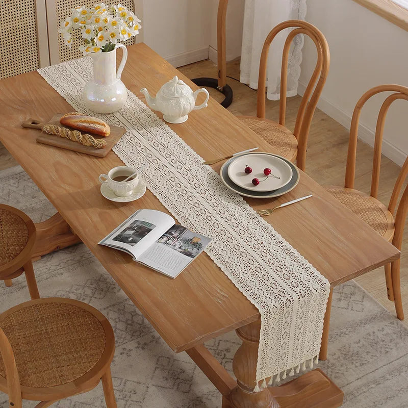 Boho Macrame Table Runner β Handwoven Elegance for Your Dining Space