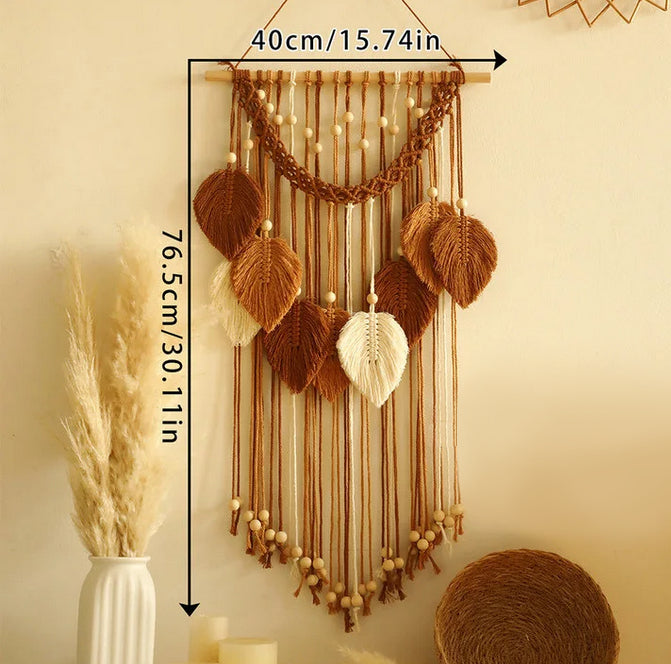 Leaf Macrame Wall Hanging — Boho Touch of Nature