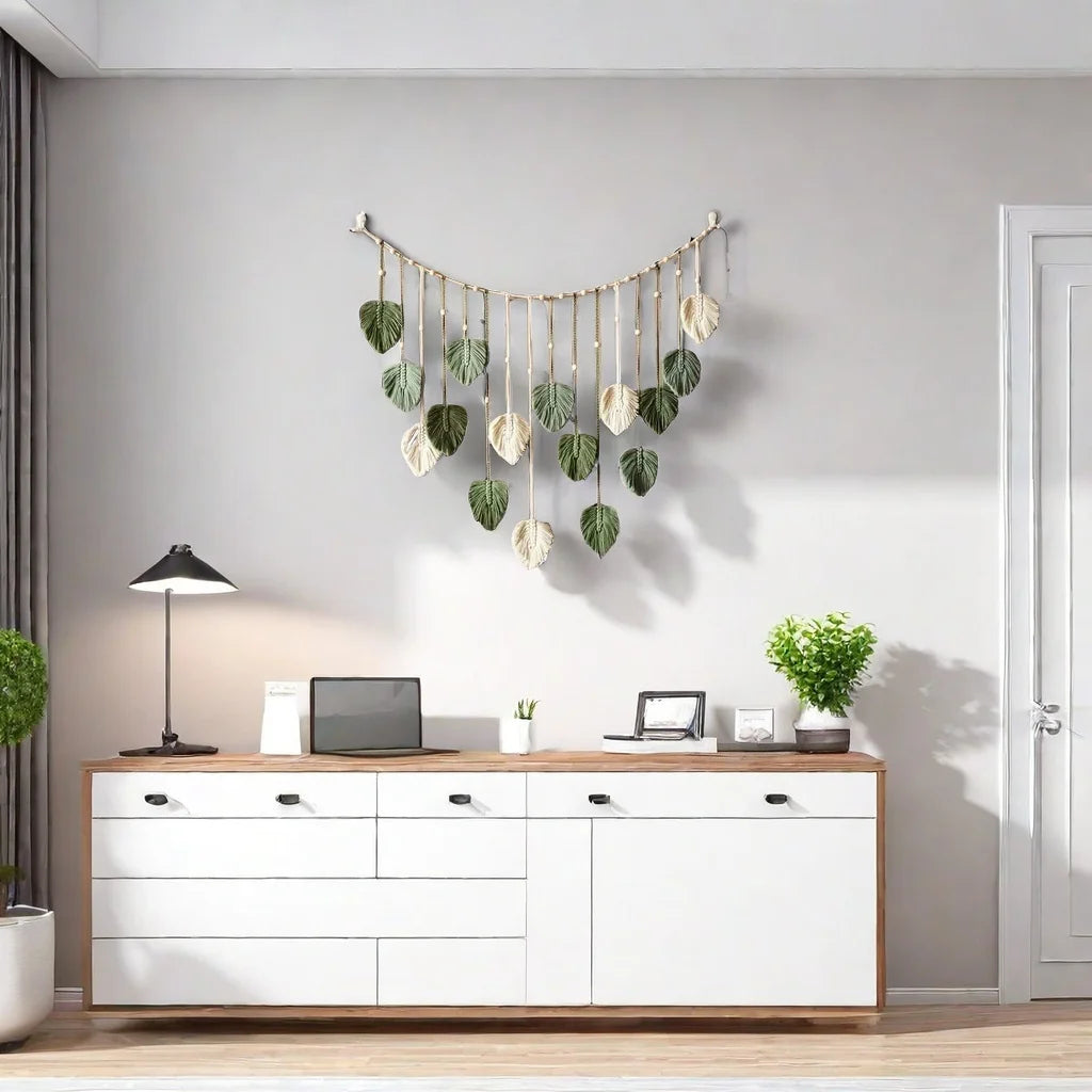 Boho Macrame Leaf Wall Hanging – Handcrafted Serenity for Your Home
