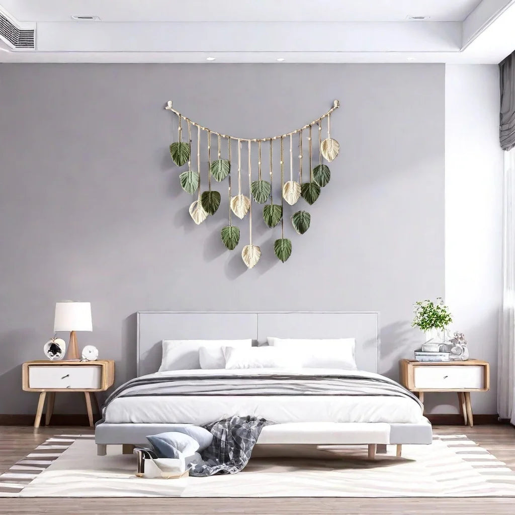 Boho Macrame Leaf Wall Hanging – Handcrafted Serenity for Your Home