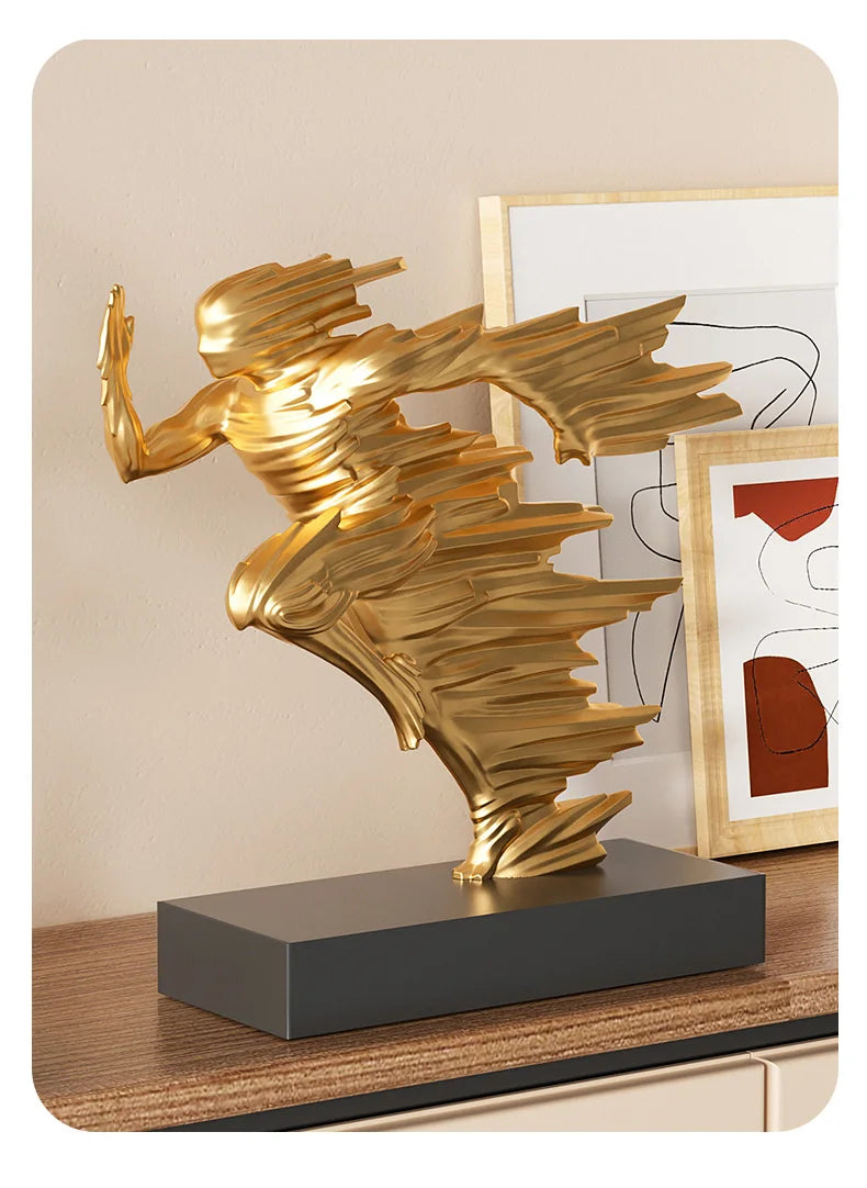 Abstract Resin Running Man Sculpture – Energy in Motion for Modern Spaces