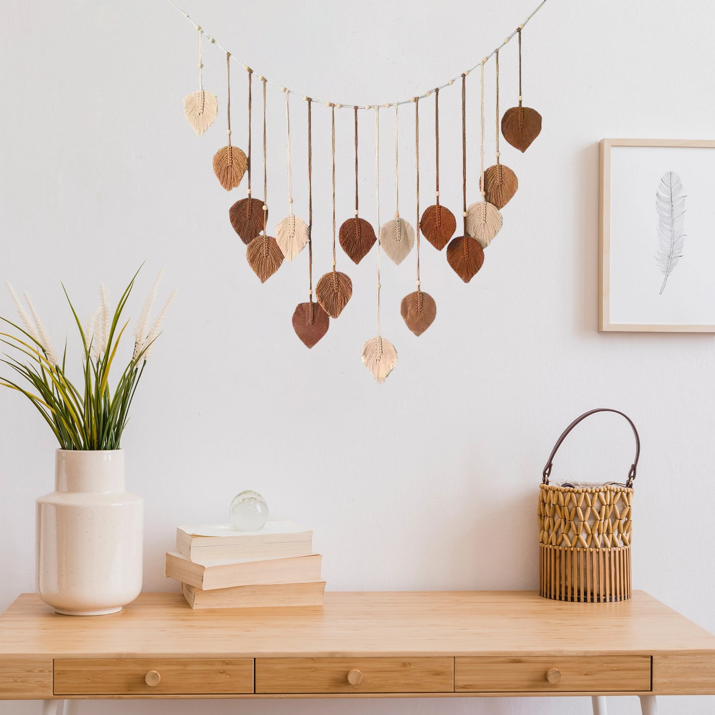 Boho Macrame Leaf Wall Hanging – Handcrafted Serenity for Your Home