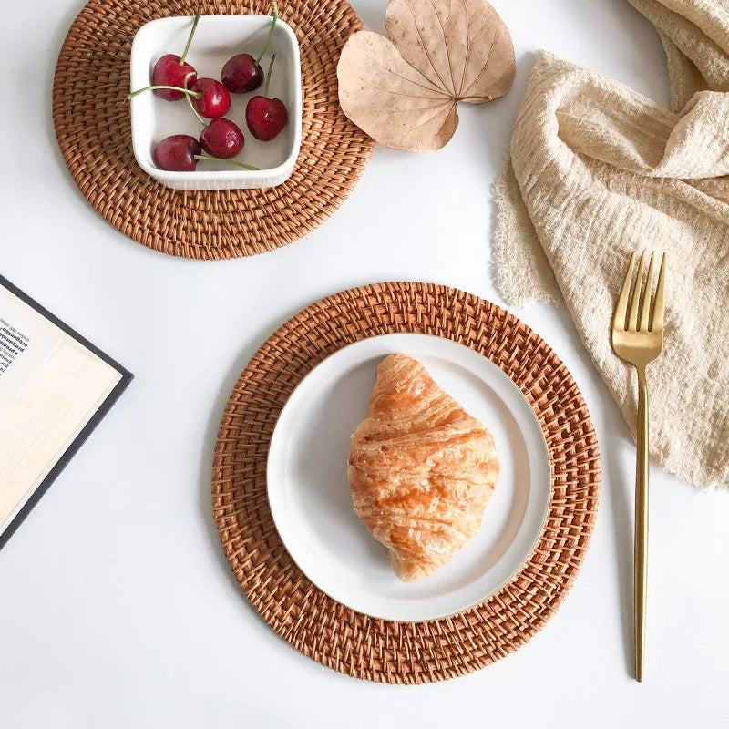 Handmade Natural Rattan Coasters – Warmth & Texture for Your Table