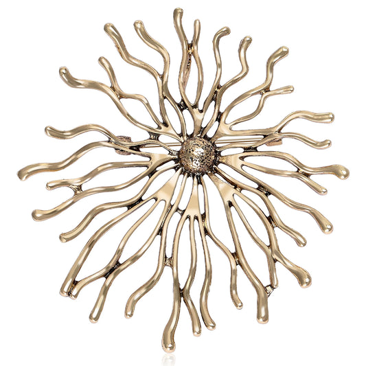 Enamel Abstract Sun Brooch – Radiate Your Style