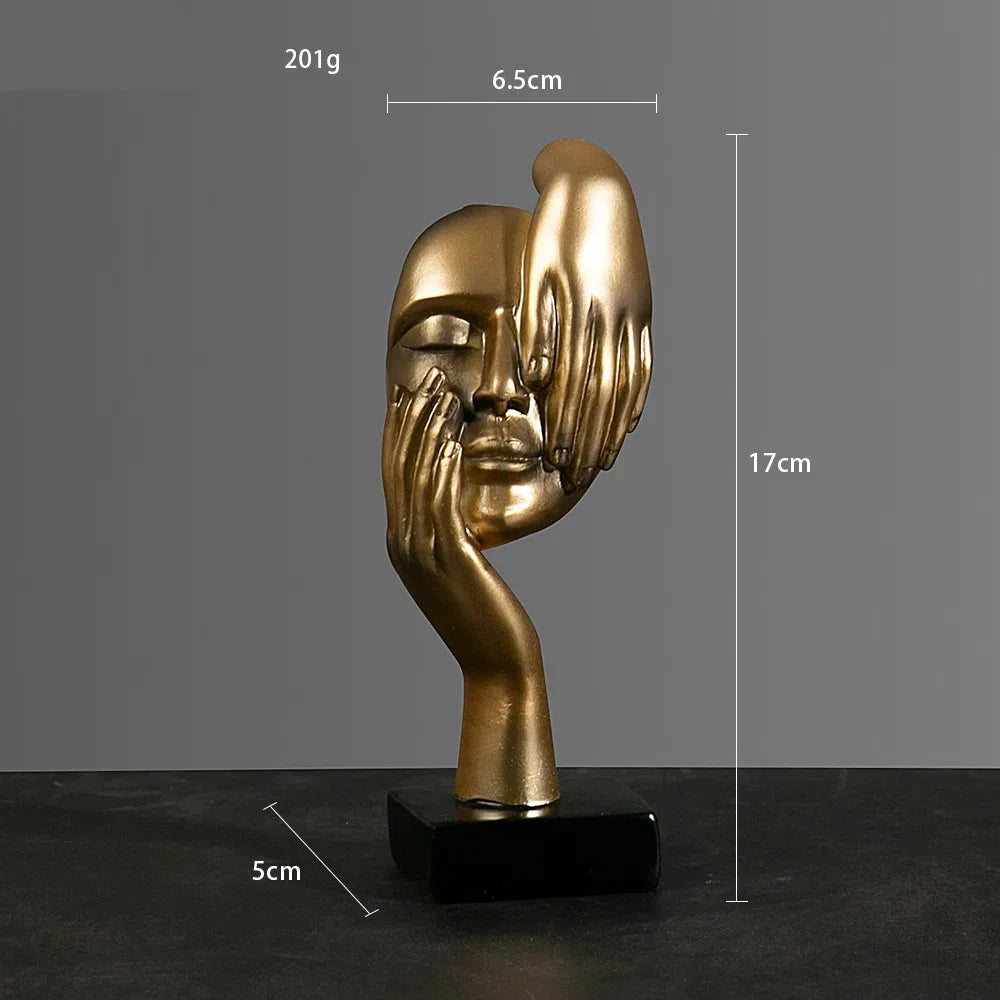 Abstract Resin Face with emotions Statue – Thoughtful Modern Accent for Your Space