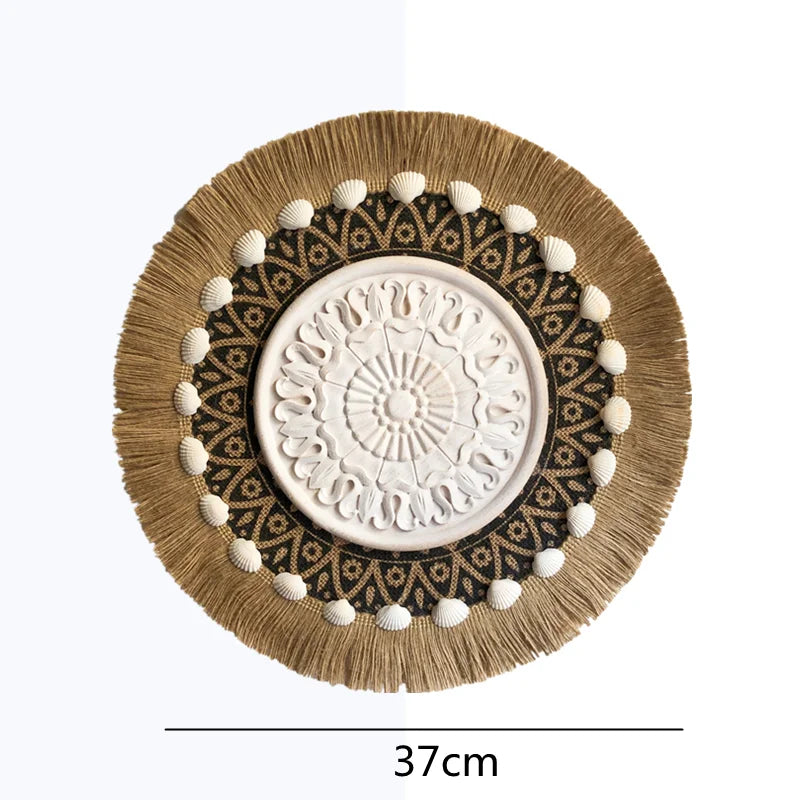 Handwoven Rattan Wall Ornament — Natural Art for Your Home