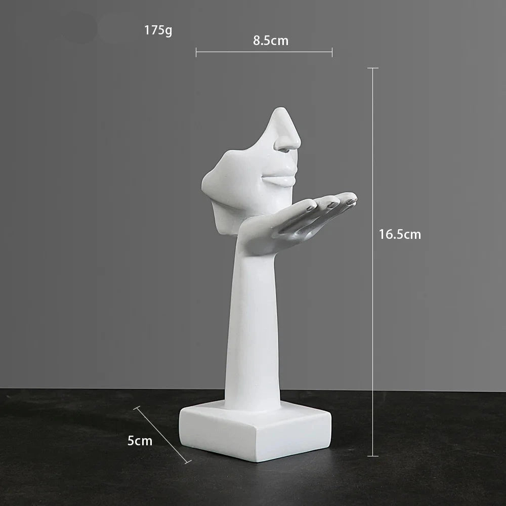 Abstract Resin Face with emotions Statue – Thoughtful Modern Accent for Your Space