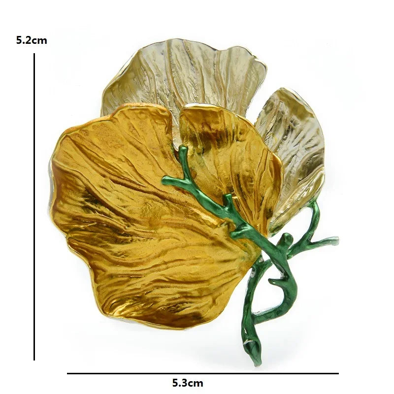 Enamel Leaves Brooch — Botanical Elegance for Every Occasion