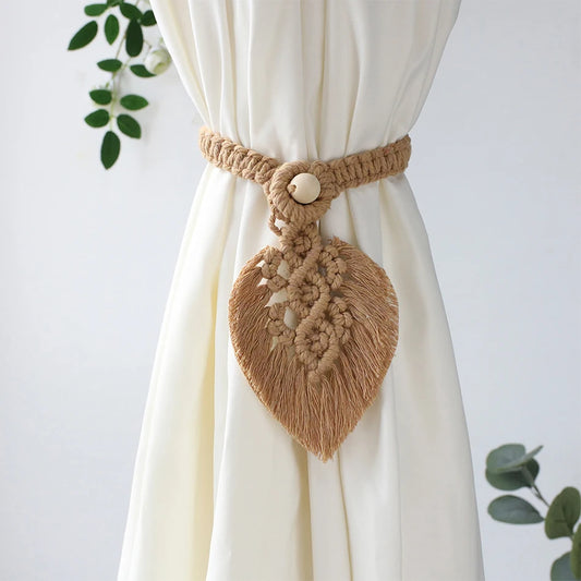 Handwoven Cotton Curtain Tassel — Soft Boho Detail for Your Home