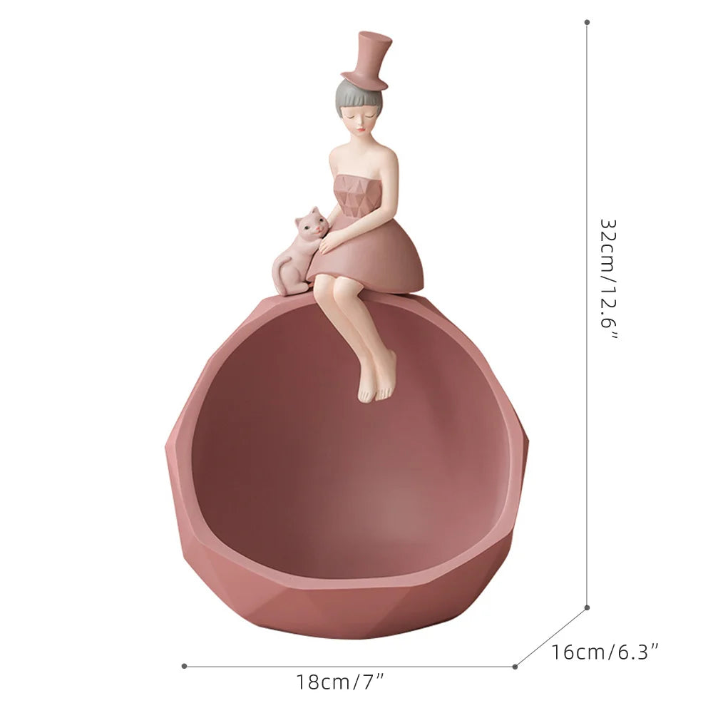 Set of 2 Elegant Lady Resin Sculptures