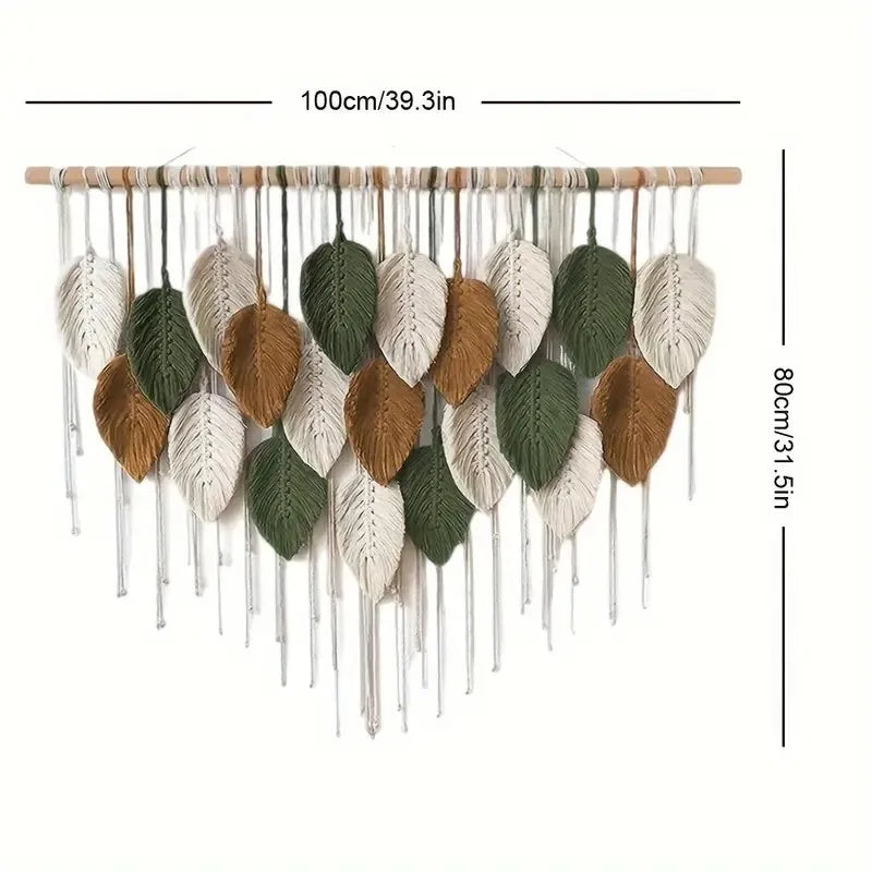 Macrame Leaf Wall Hanging – Boho Texture & Tranquility for Your Home