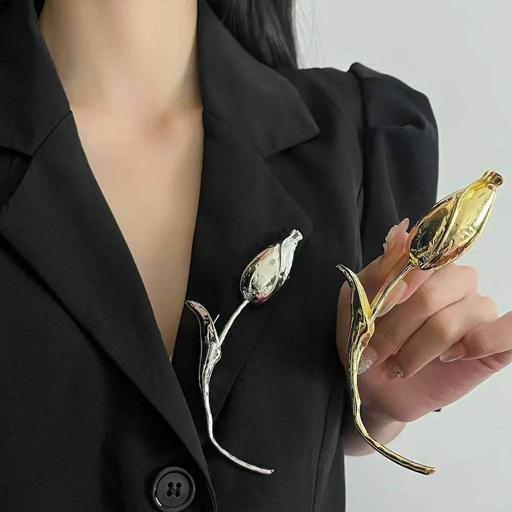 Large Tulip Flower Brooch – Elegant Statement for Every Occasion