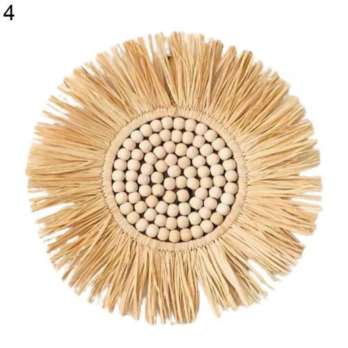 Handwoven Raffia Boho Wall Accent — Natural Texture for Calm Spaces
