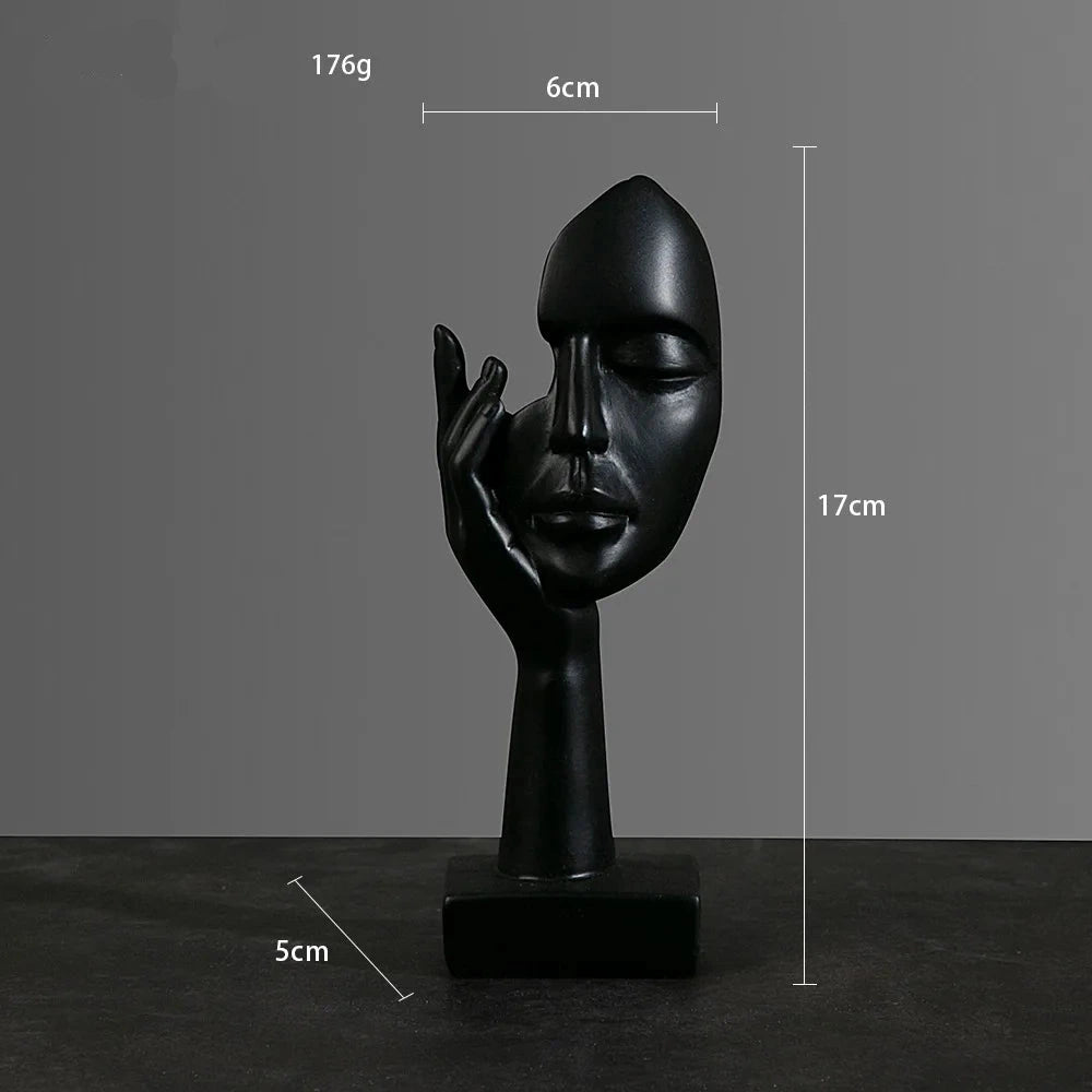 Abstract Resin Face with emotions Statue – Thoughtful Modern Accent for Your Space