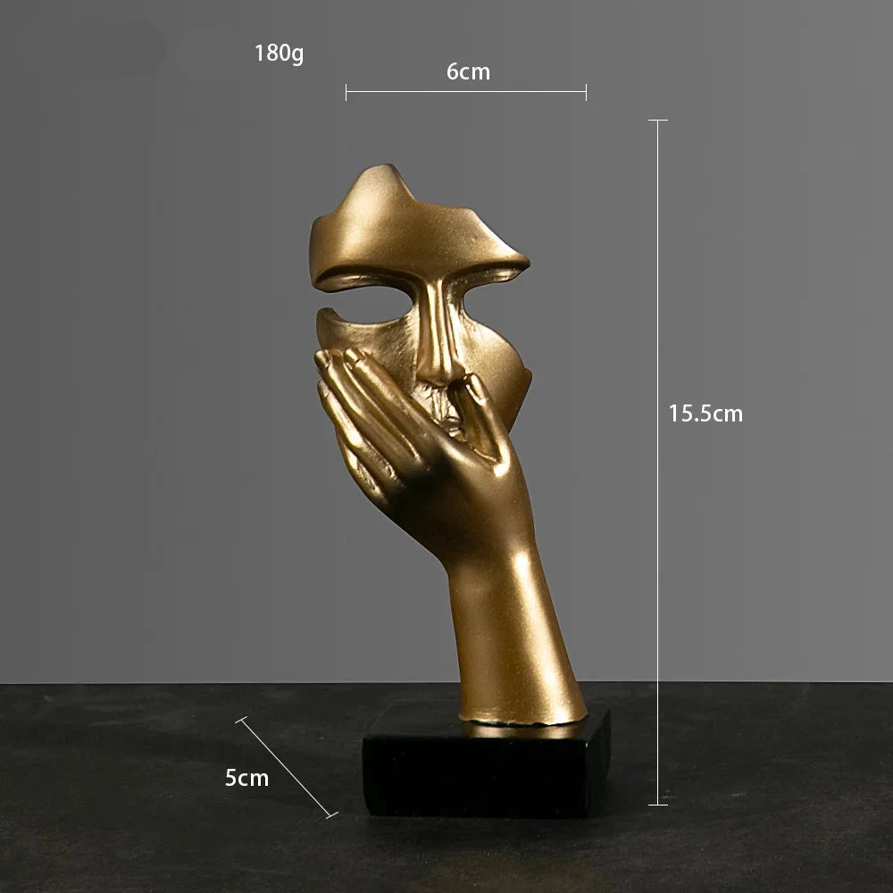 Abstract Resin Face with emotions Statue – Thoughtful Modern Accent for Your Space