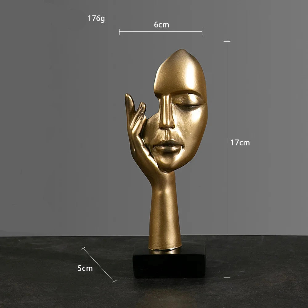 Abstract Resin Face with emotions Statue – Thoughtful Modern Accent for Your Space
