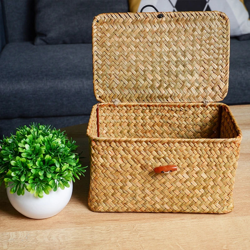 Handwoven Seagrass Storage Box — Natural Harmony for Every Space