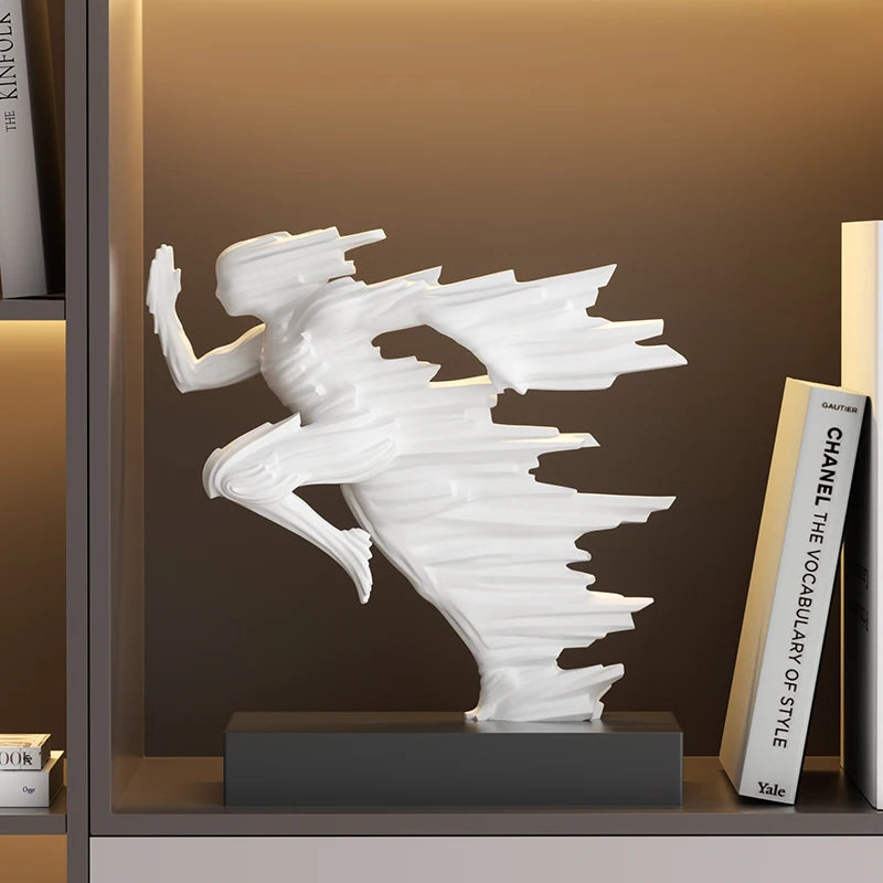 Abstract Resin Running Man Sculpture – Energy in Motion for Modern Spaces