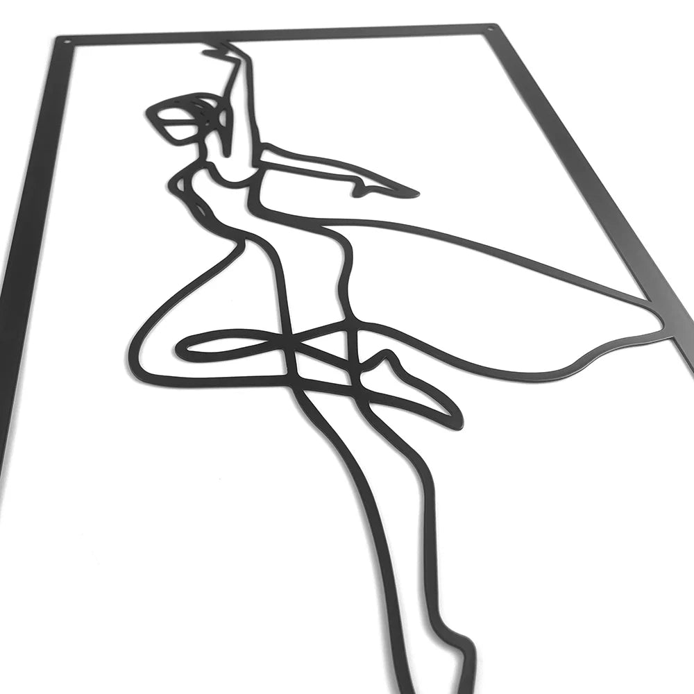 3-Piece Minimalist Dancing Woman Metal Wall Art