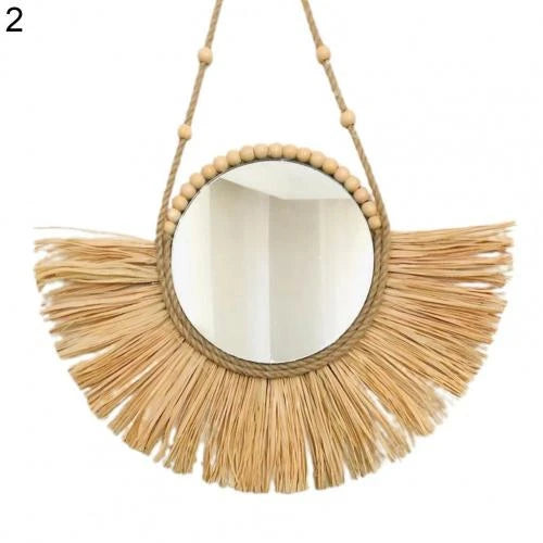 Handwoven Raffia Boho Wall Accent — Natural Texture for Calm Spaces