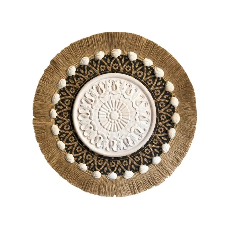 Handwoven Rattan Wall Ornament — Natural Art for Your Home