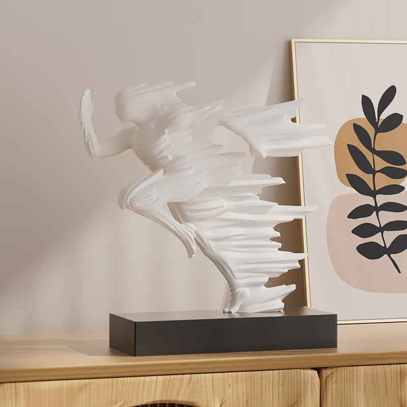 Abstract Resin Running Man Sculpture – Energy in Motion for Modern Spaces