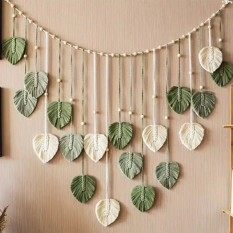 Boho Macrame Leaf Wall Hanging – Handcrafted Serenity for Your Home