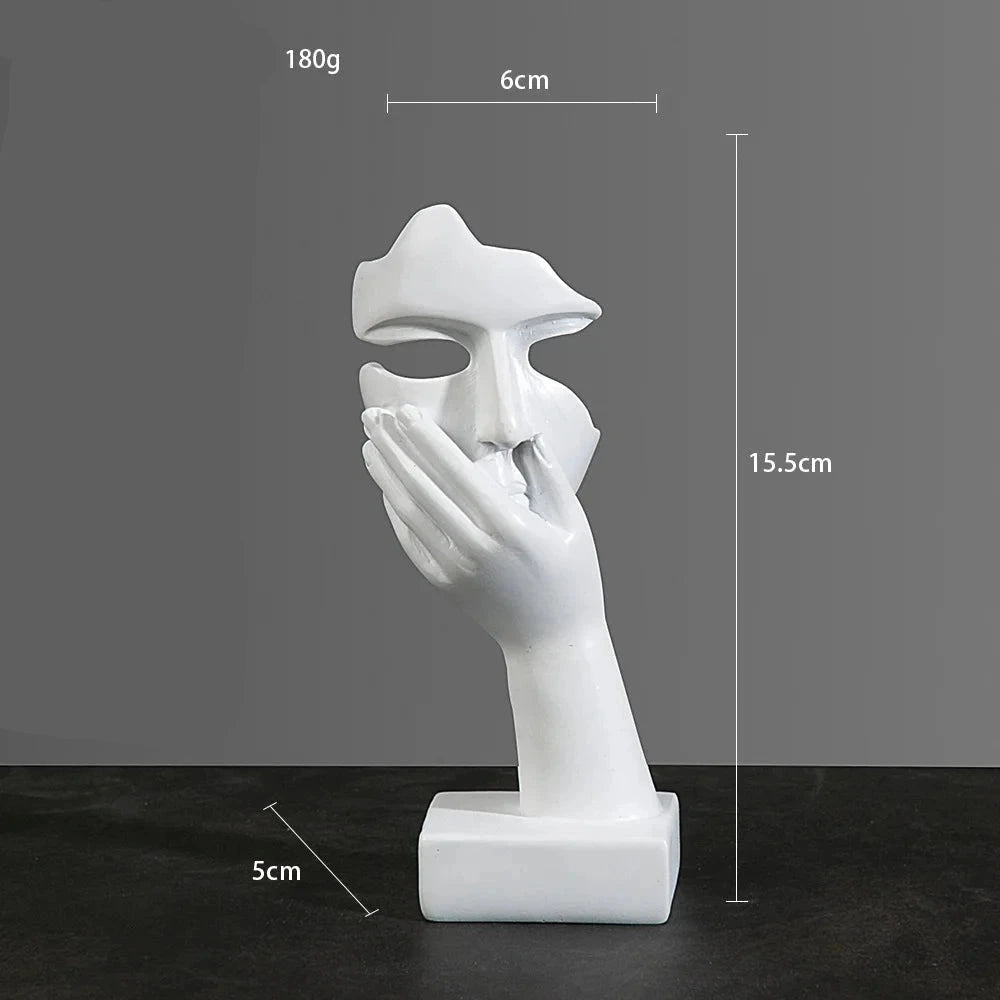Abstract Resin Face with emotions Statue – Thoughtful Modern Accent for Your Space