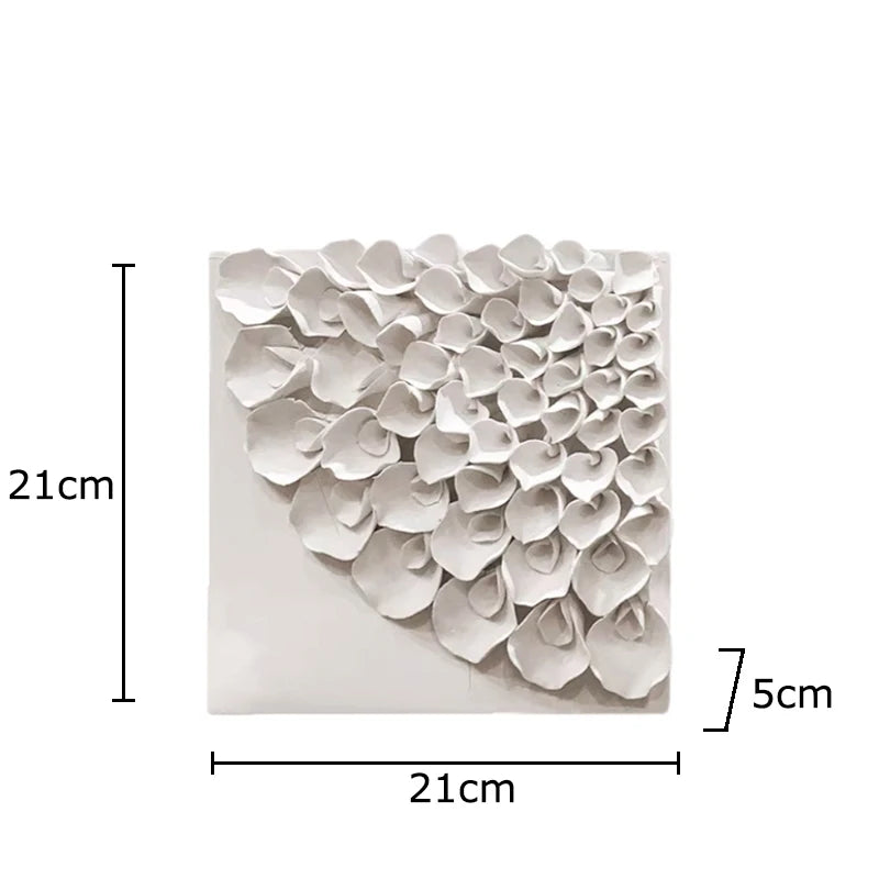 Set of Designer Textured Ceramic Wall Panels – Modern Square Relief Art