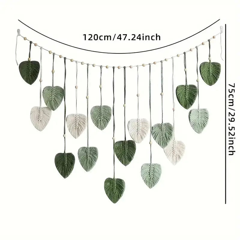 Boho Macrame Leaf Wall Hanging – Handcrafted Serenity for Your Home