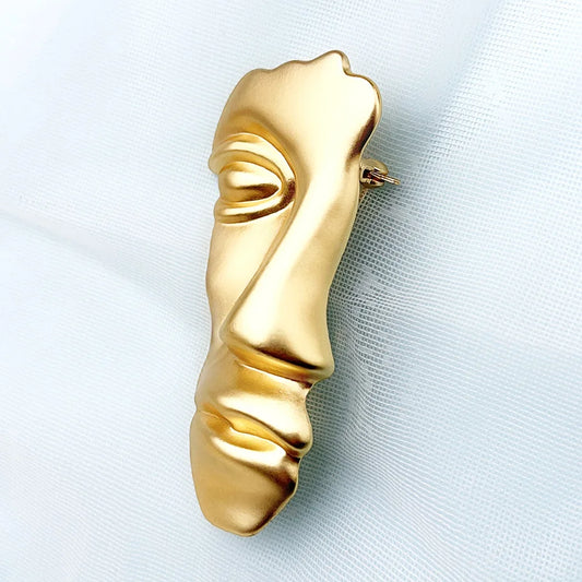 Half Face Statement Brooch – Artful Expression for Every Day