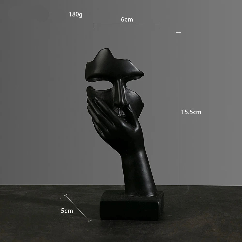 Abstract Resin Face with emotions Statue – Thoughtful Modern Accent for Your Space