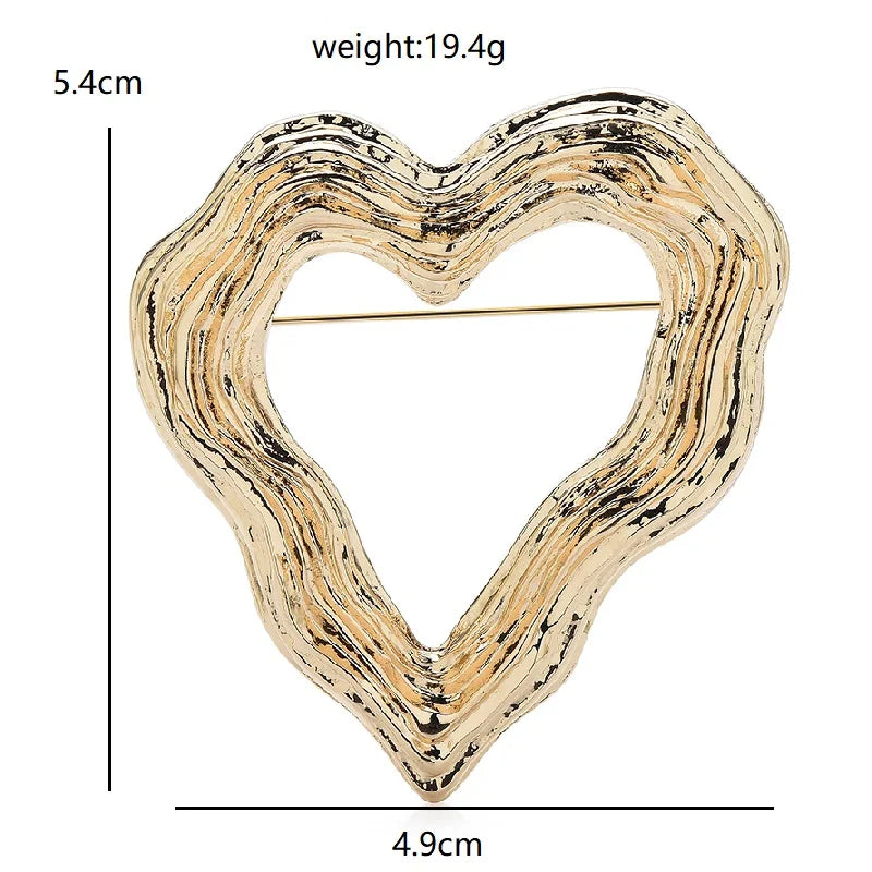 Water Wave Heart Brooch — A Modern Love Story in Metal and Enamel