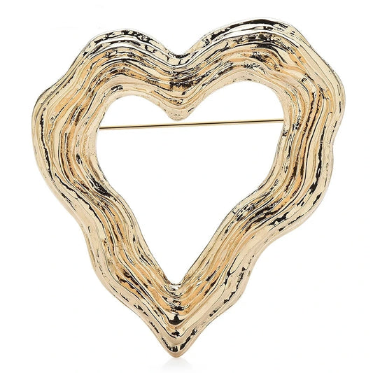 Water Wave Heart Brooch — A Modern Love Story in Metal and Enamel